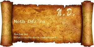 Noth Dóra névjegykártya